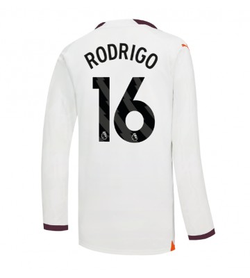 Manchester City Rodri Hernandez #16 Koszulka Wyjazdowych 2023-24 Długi Rękaw